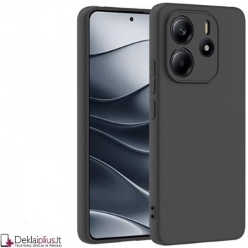 Silikoninis ploniausias dėklas - su kameros apsauga - juodas (Xiaomi Redmi Note 14 4G)